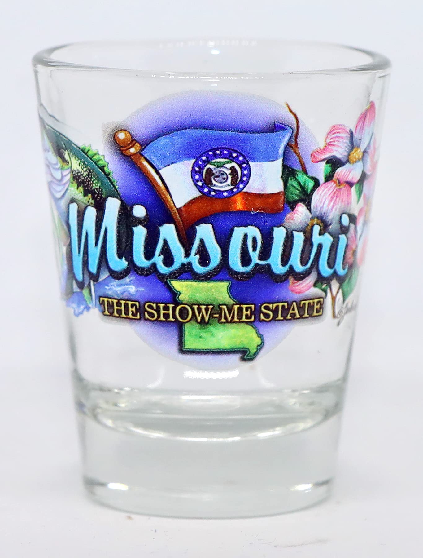 World By ShotglassMissouri Show Me State Elements Shot Glass
