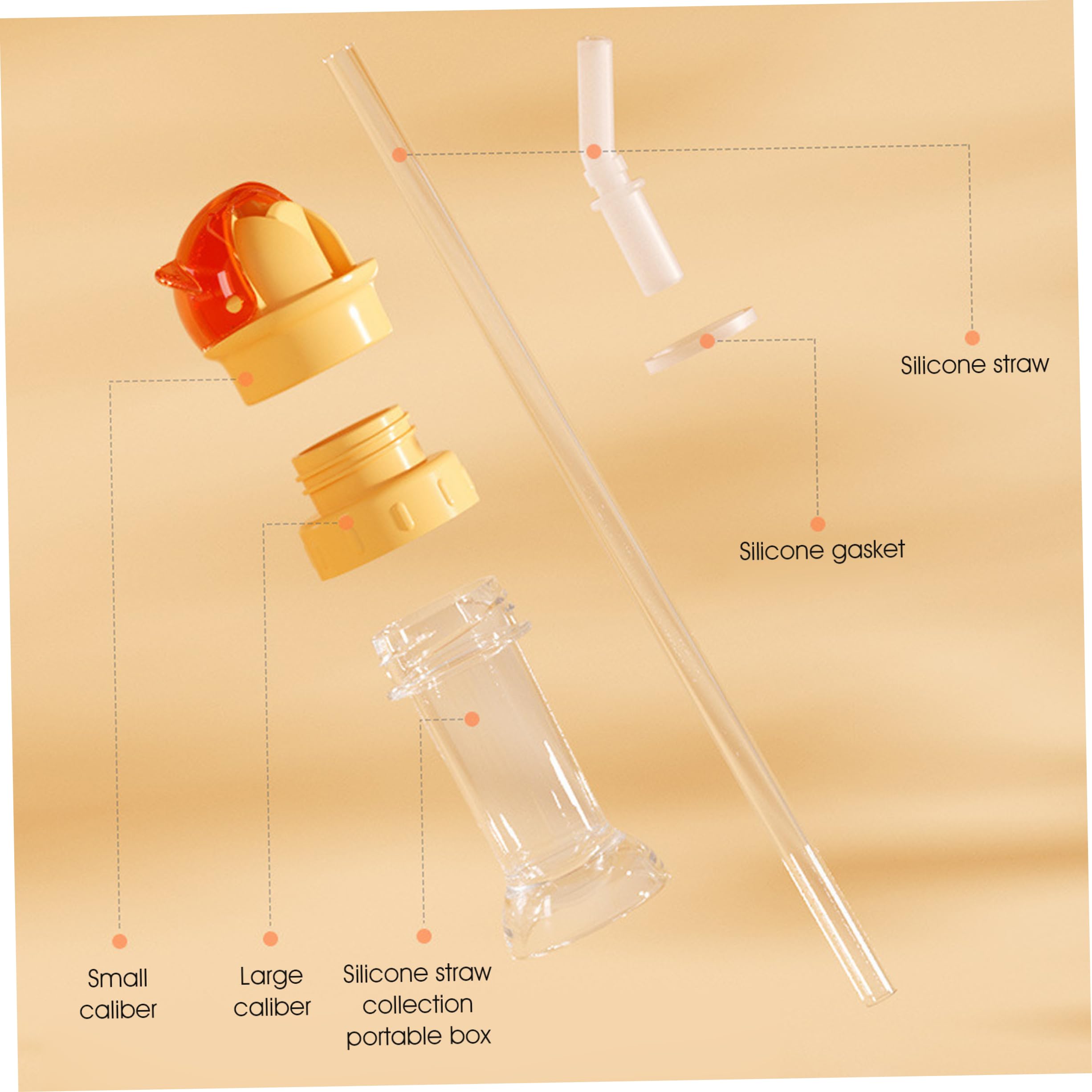Beccucci per Bottiglie in Silicone, 4 cannucce Anti-soffocamento per Bambini Adattatore per beccuccio per Acqua con spazzole per la Pulizia, cannucce per Bambini