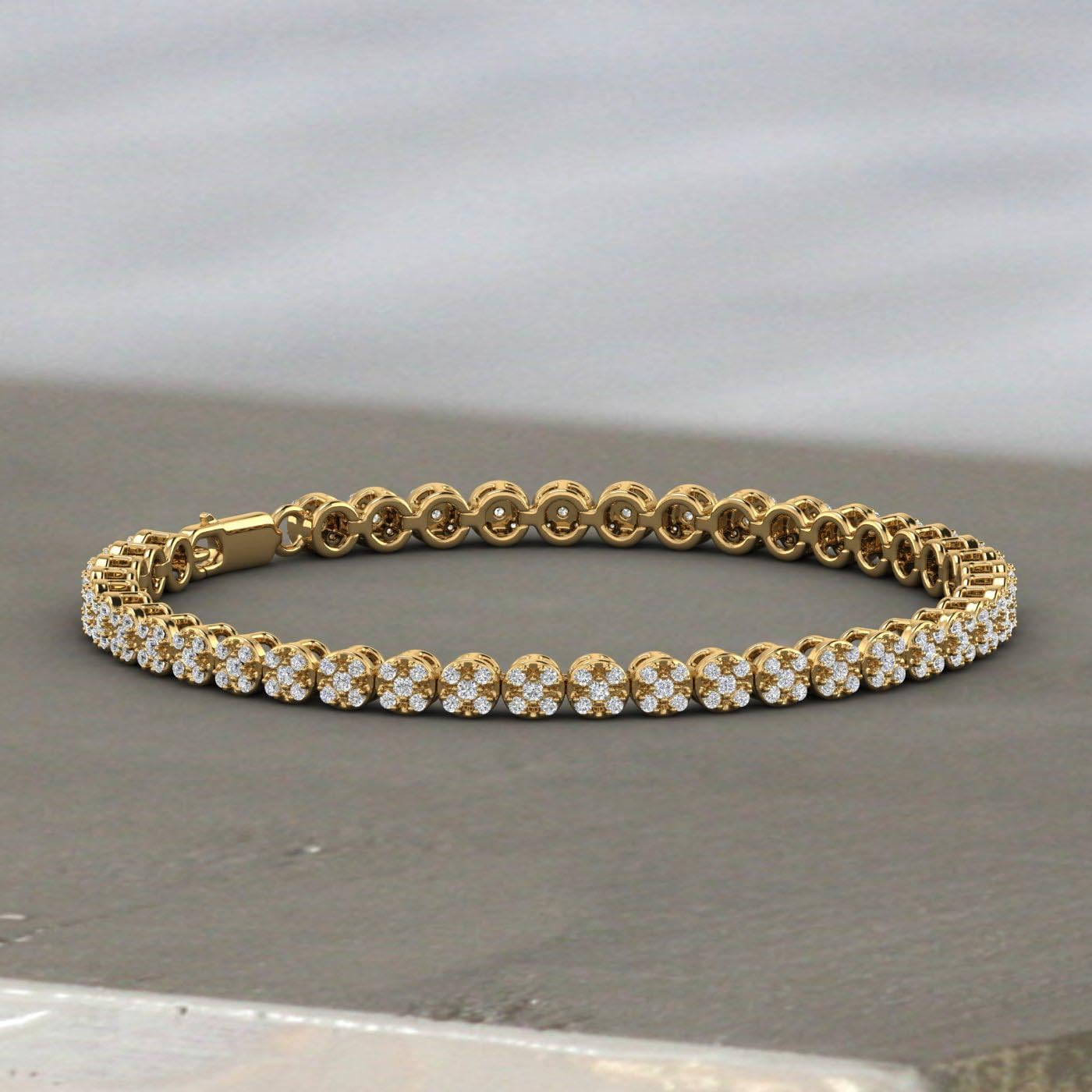 1 Carat Round Diamond Tennis Bracelet for Women (6.85 Inch) in 925 Sterling Silver or in 18K Yellow Gold over Sterling Silver