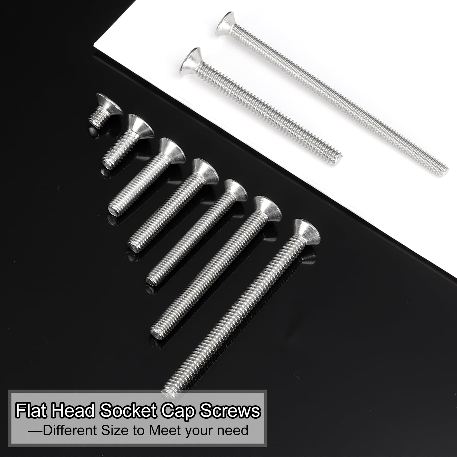 PATIKIL M2 x 5mm Viti a Testa Svasata Piatta, 100Pz Acciaio Inossidabile 304 18-8 per Macchine Bulloni Esagonale Drive Fasteners Grado 6.8