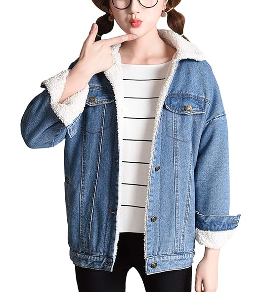 fleece jean jacket womens