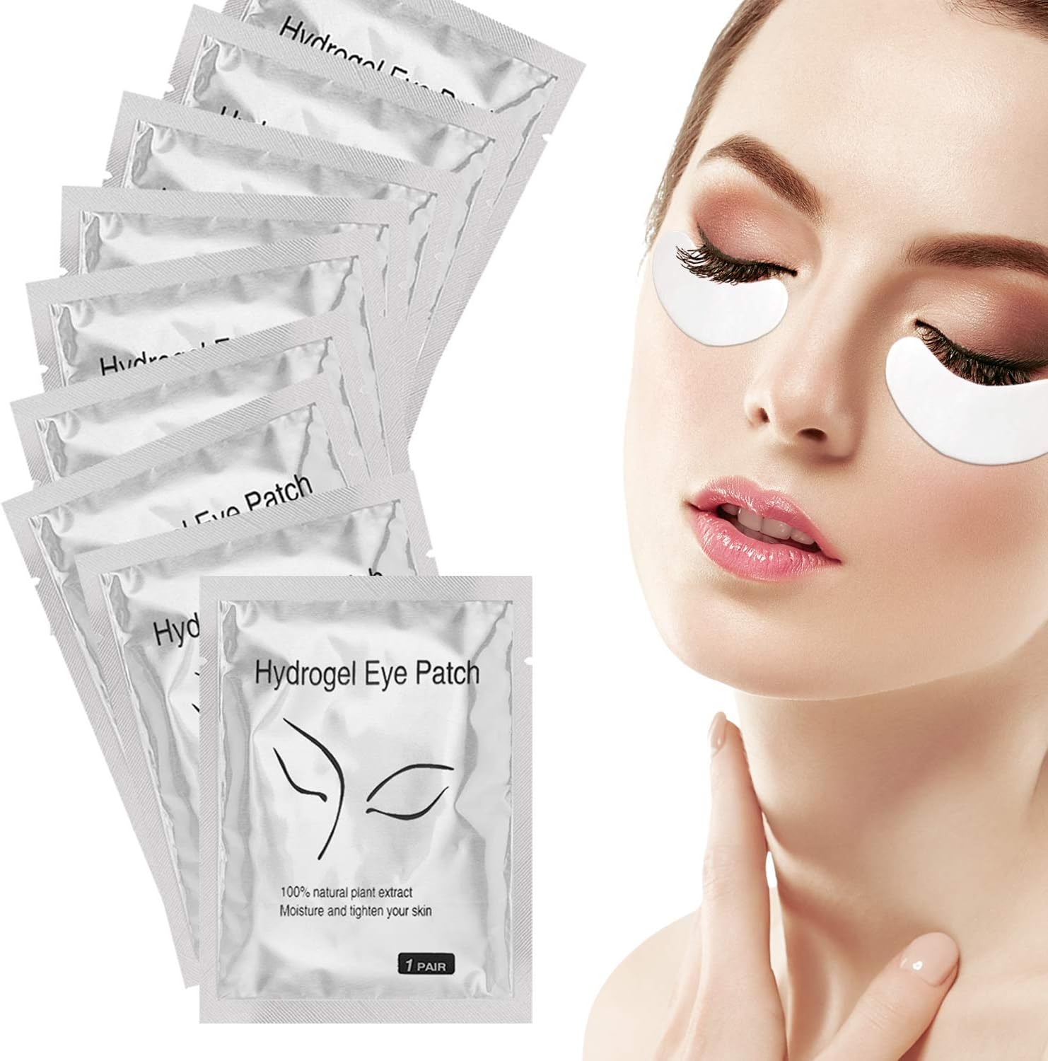 Joyeah 100 Pairs Under Eye Pads Lint Free Eye Gel Pads for Eyelash Extension Supplies/Eye Mask Beauty Tool