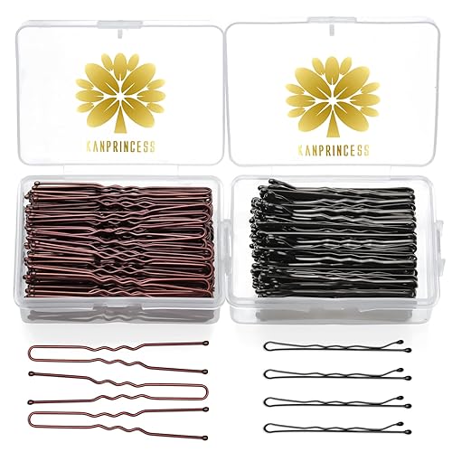 KANPRINCESS Paquete de 200 pines de bobby, con caja de almacenamiento transparente, incluye 100 horquillas negras de 2 pulgadas2.0in, 100 unidades KANPRINCESS Paquete de 200 pines de bobby, con caja de almacenamiento transparente, incluye 100 horquillas negras de 2 pulgadas2.0in, 100 unidades