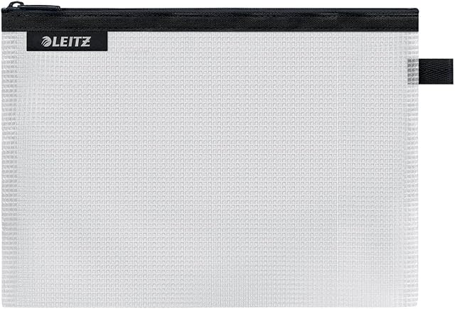 Leitz, Saszetka Podróżna Leitz WOW, Wodoodporna, Przezroczysta, Umożliwia Podgląd Zawartości, Rozmiar M (A5), Kolekcja WOW, Kolor Czarny, 40250095