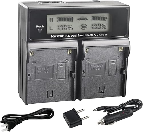 Miniatura 9 de Kastar Paquete de 2 baterías BP-U60  BP-U66 y cargador rápido dual AC LCD compatible con Sony BP-U30, BP-U35, BP-U60, BP-U60T, BP-U66, BP-U65,