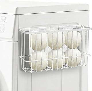 Magnetic Dryer Ball Holder Basket for Laundry Room,Magnet Lint Bin Dryer Ball Laundry Organizer, Iron Wool Dryer Ball Fridge Container Basket for Laundry Room Organization Home Storage
