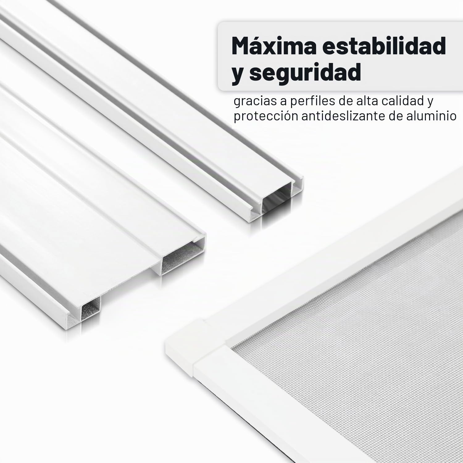 Mosquitera para puerta con marco de aluminio, 120 x 240 cm, para balcón, mosquitera blanca como kit de bricolaje, mosquitera para terraza