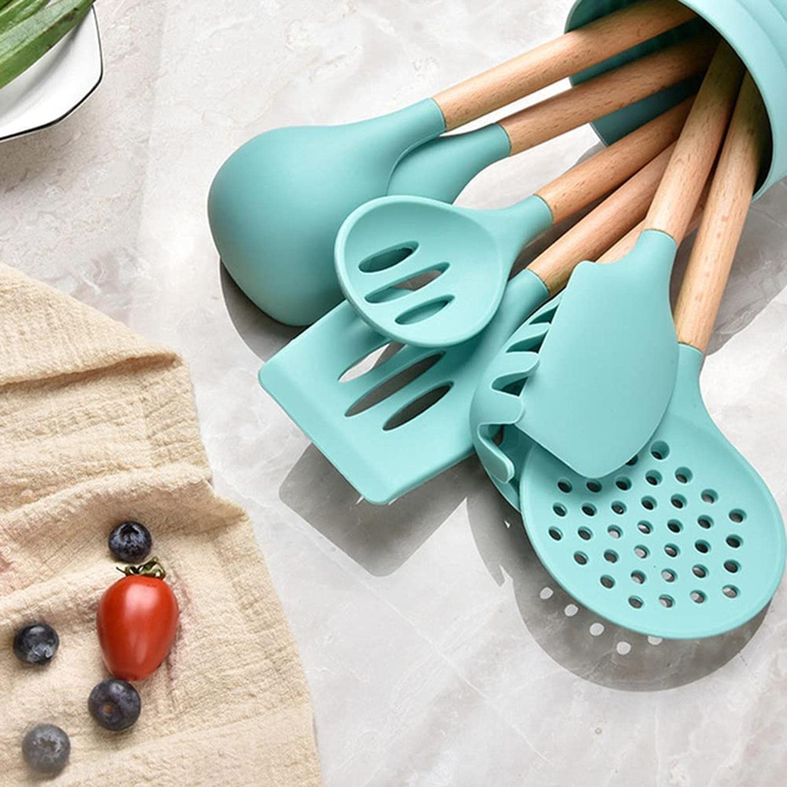 Juego de espátulas de silicona para repostería de 7 piezas Juego de espátulas antiadherentes Juego de espátulas resistentes al calor Juego de utensilios de cocina duraderos para hornear, Morado