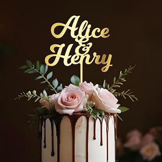 Wedding Cake Topper Custom Bride Groom Names Personalized Cake Decoration Anniversary Engagement Cake Topper in Acrylic (Milkshake)