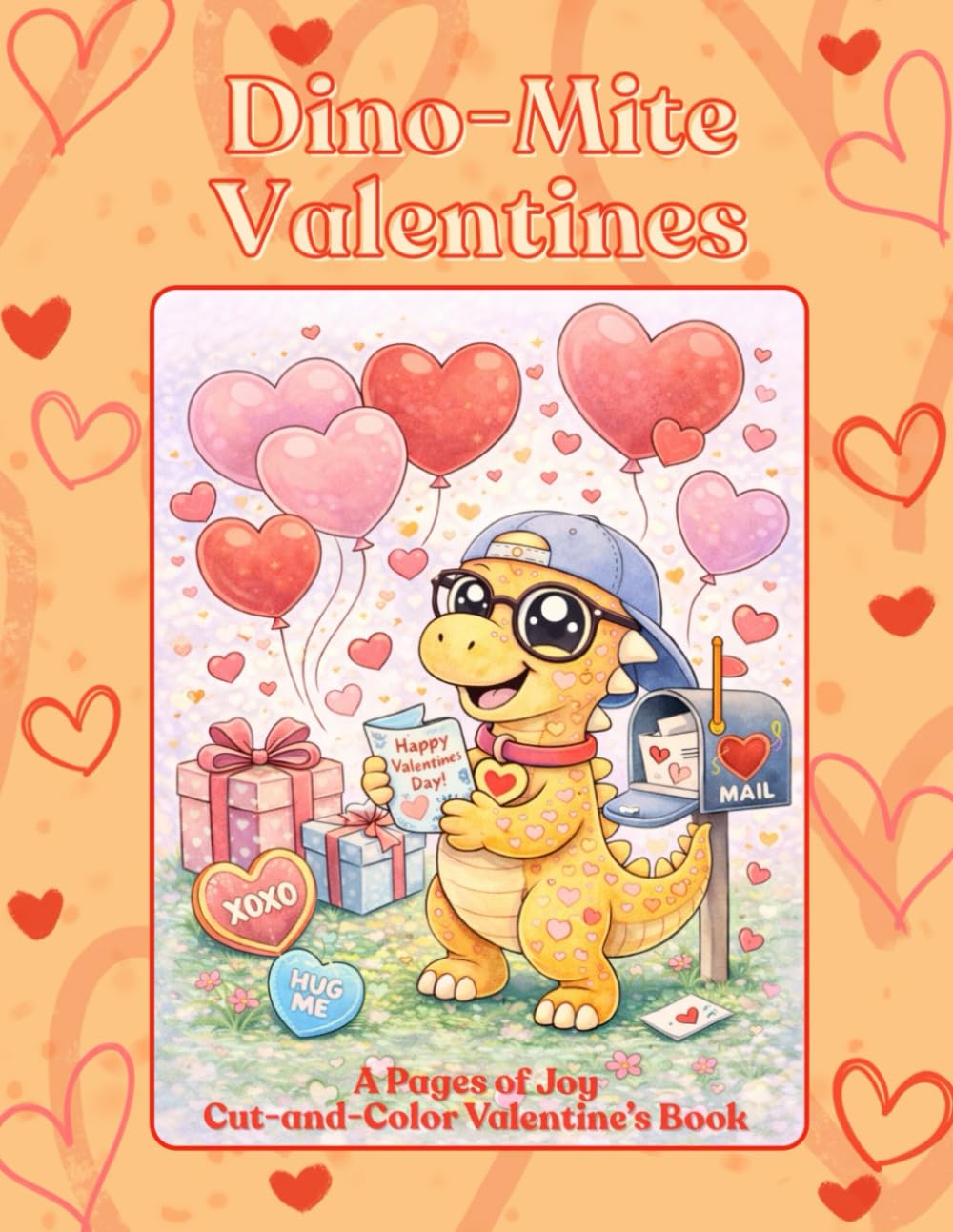 Dino-Mite Valentines.... A Cute Dinosaur Cut-and-Color Valentine's Day Book for Kids and the Kids at Heart: Cut-and-Color Dino Valentine's Day Book