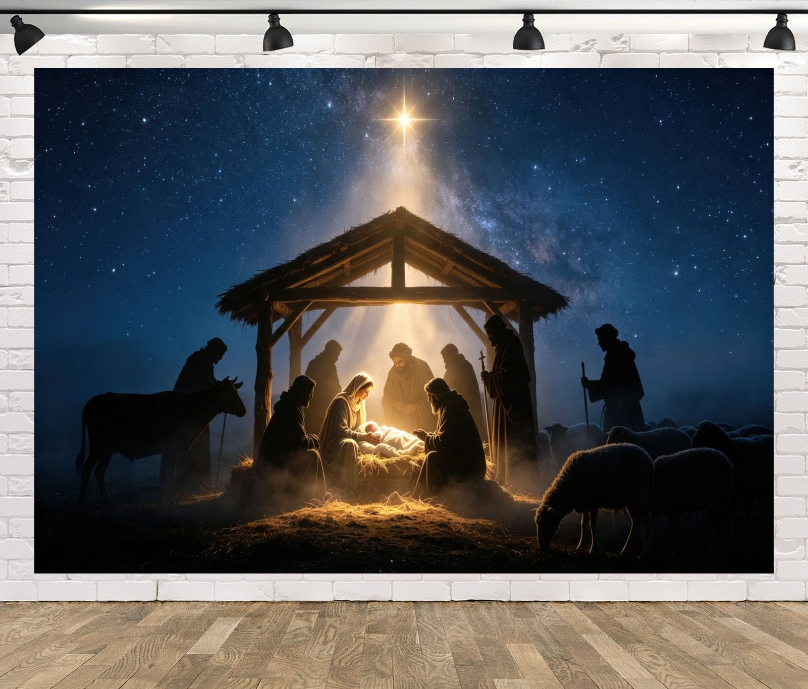 12x10FT (3.6x3m) Stalla Santa Nella Luce Sfondo Fotografico