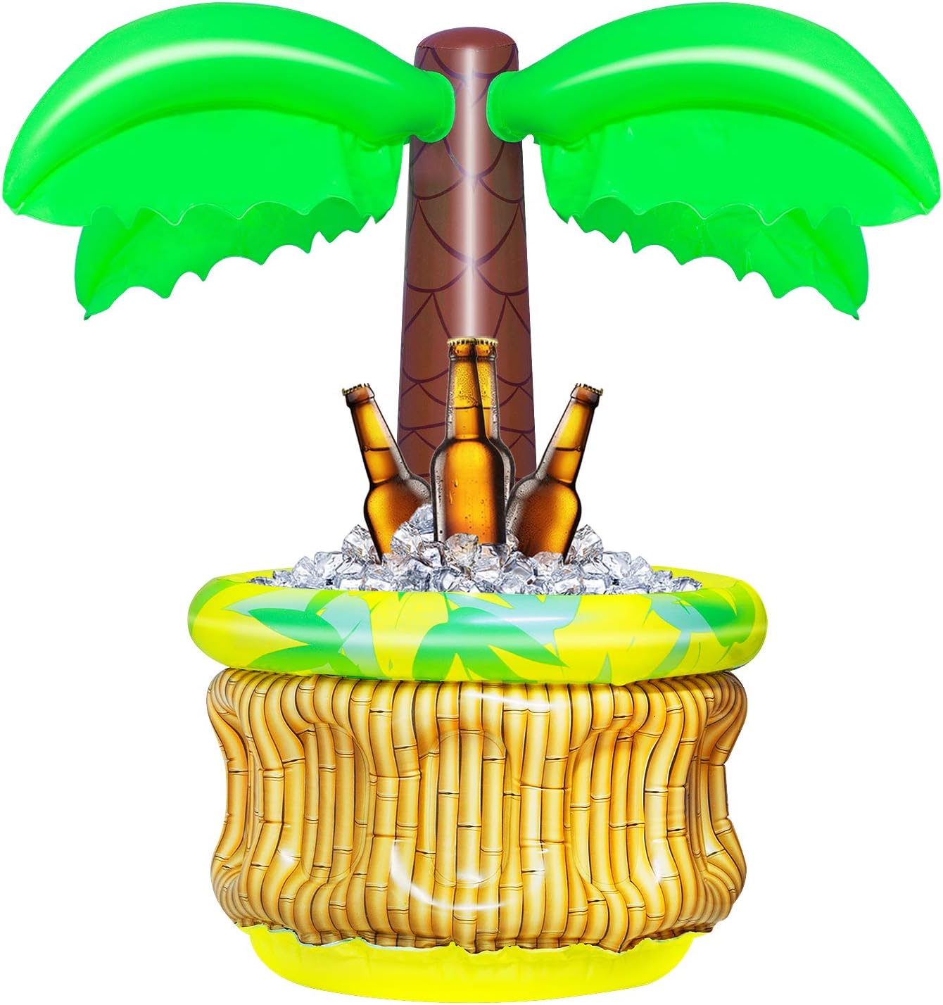 PTFNY 27 Inch Inflatable Palm Tree Cooler Tropical Hawaiian Theme Drink Cooler for Summer Beach Theme Pool Party Supplies and Decorations