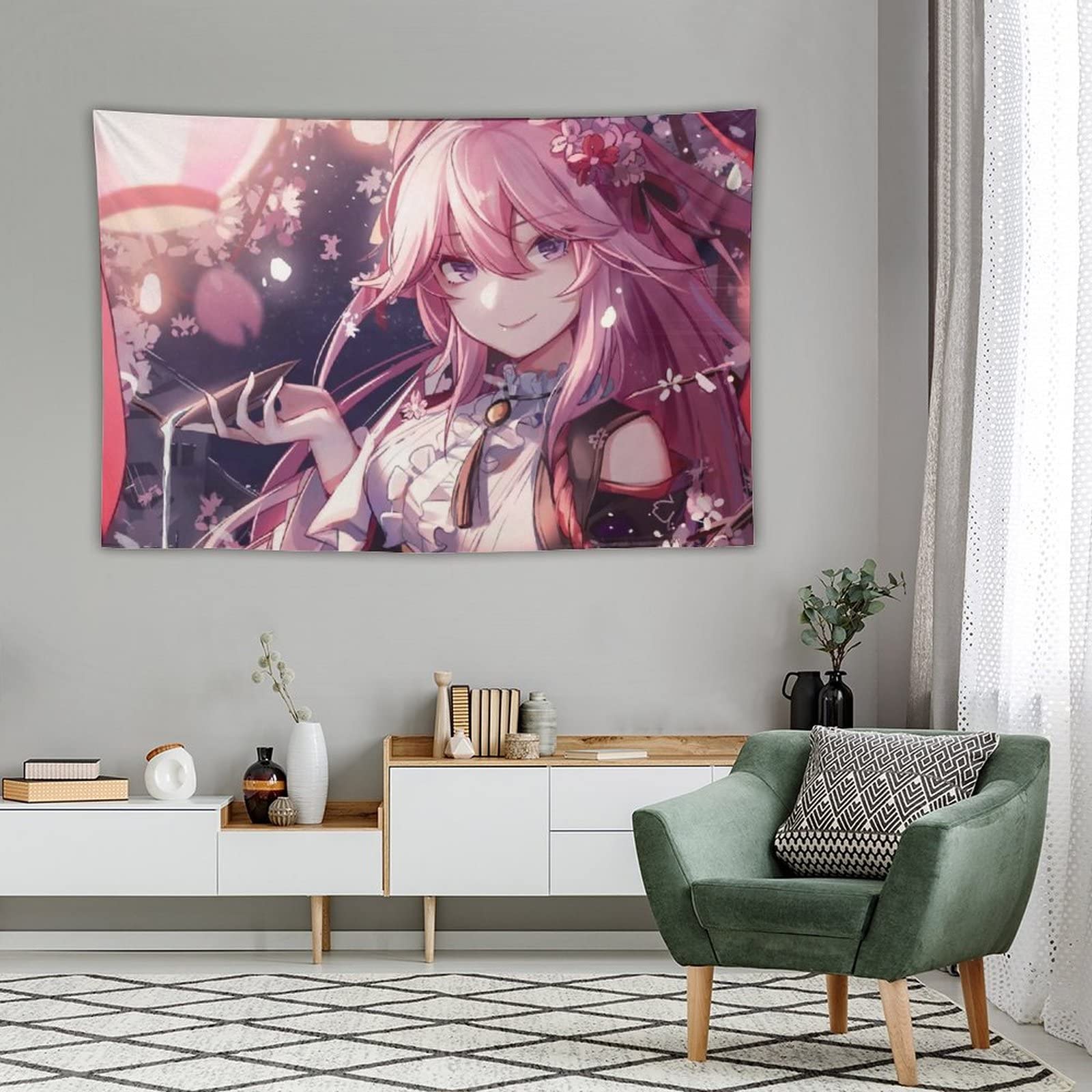 Amazon.co.jp: タペストリー かわいいキャラクター柄 崩壊学園3 八重桜