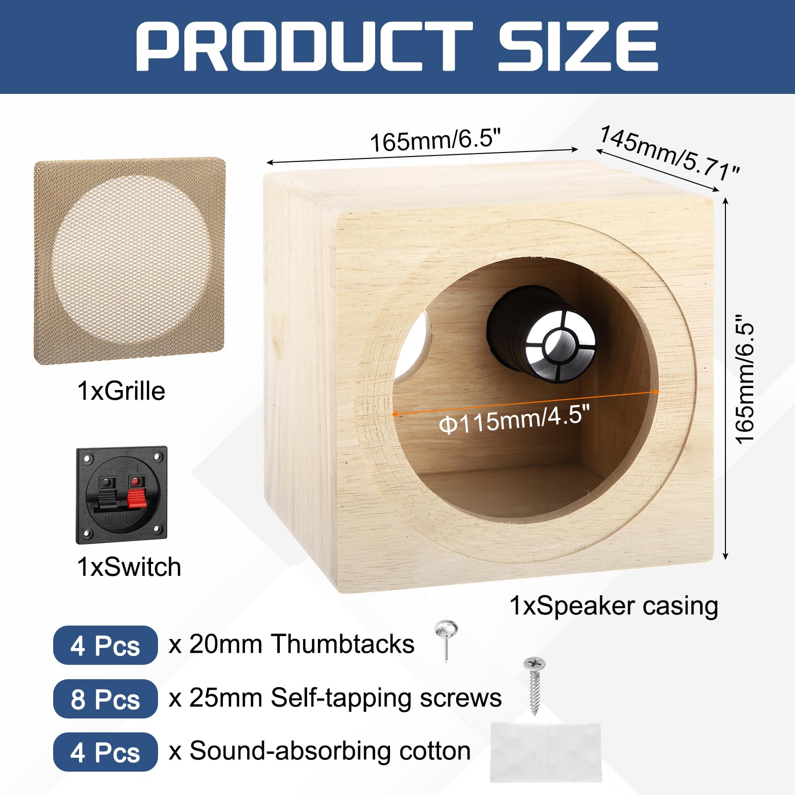 Amazon.co.jp: uxcell 5インチポート型木製スピーカーエンクロージャー