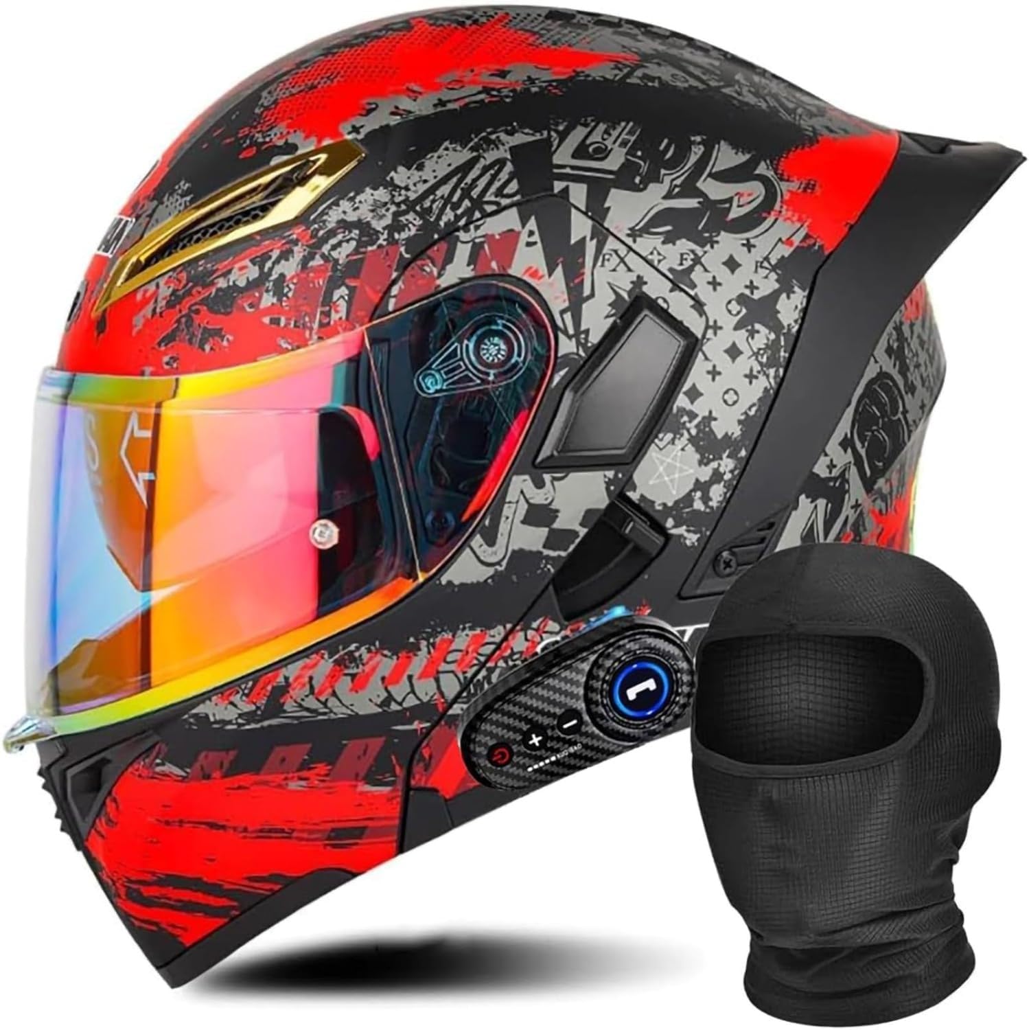 Casque de moto Bluetooth modulable intégral avec microphone XL - 8