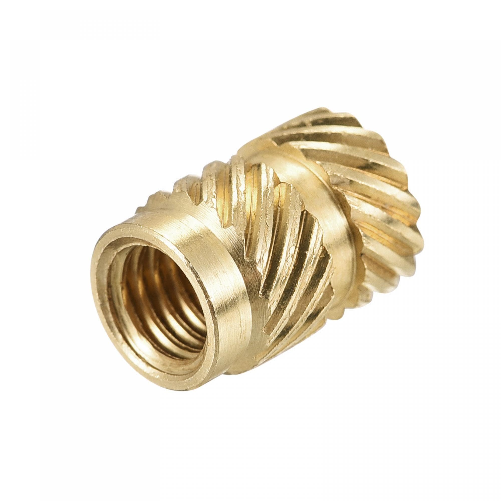 TOP-VIGOR 30Pcs M5 Threaded Knurled Insert Nuts, M5 x 10mm x 7mm OD 3D Printing Brass Nuts