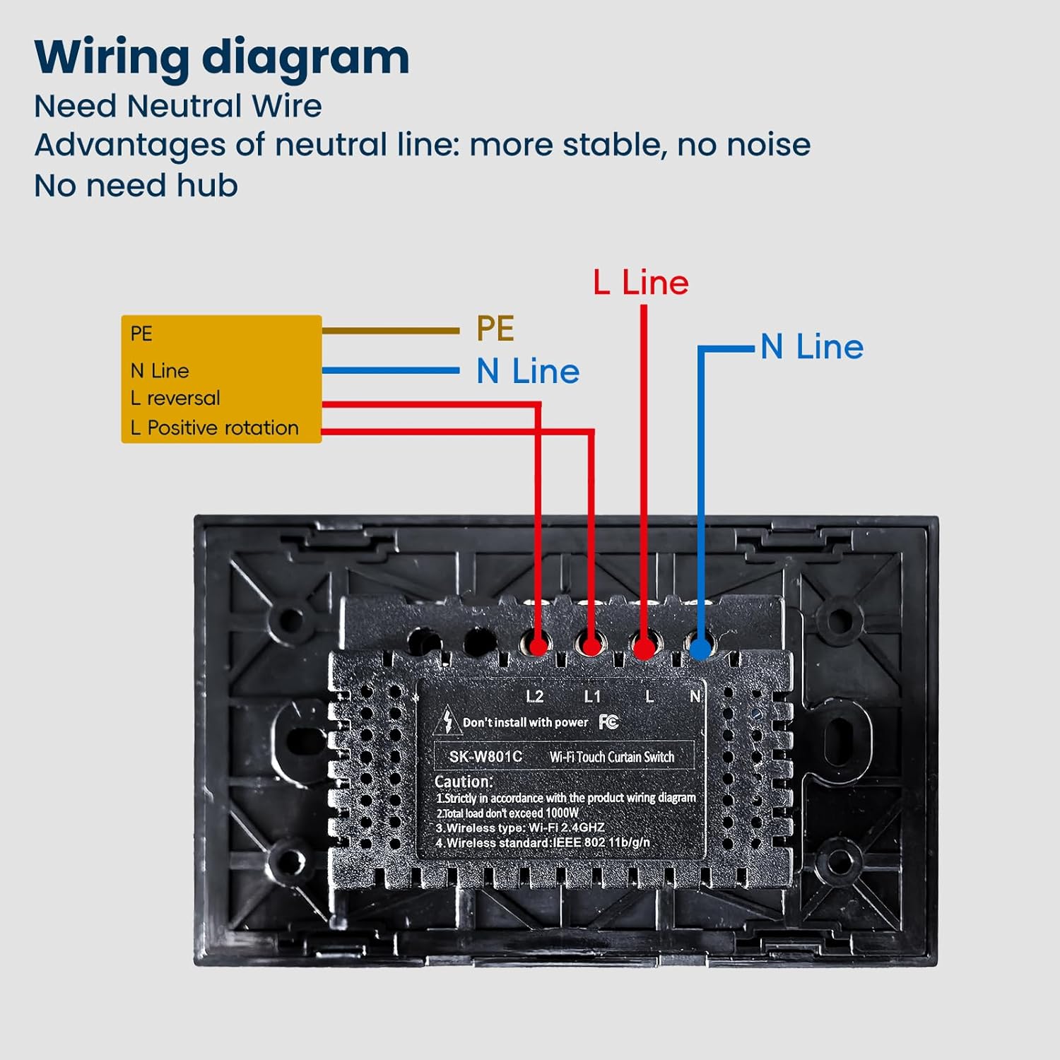 Smart Curtain Switch,Open Close Stop,Single-Gang,Neutral Required,2.4GHz,Tuya/Smart Life App/Alexa,Tempered Glass Panel,Black 4 71VL44W4fLL. SL1500