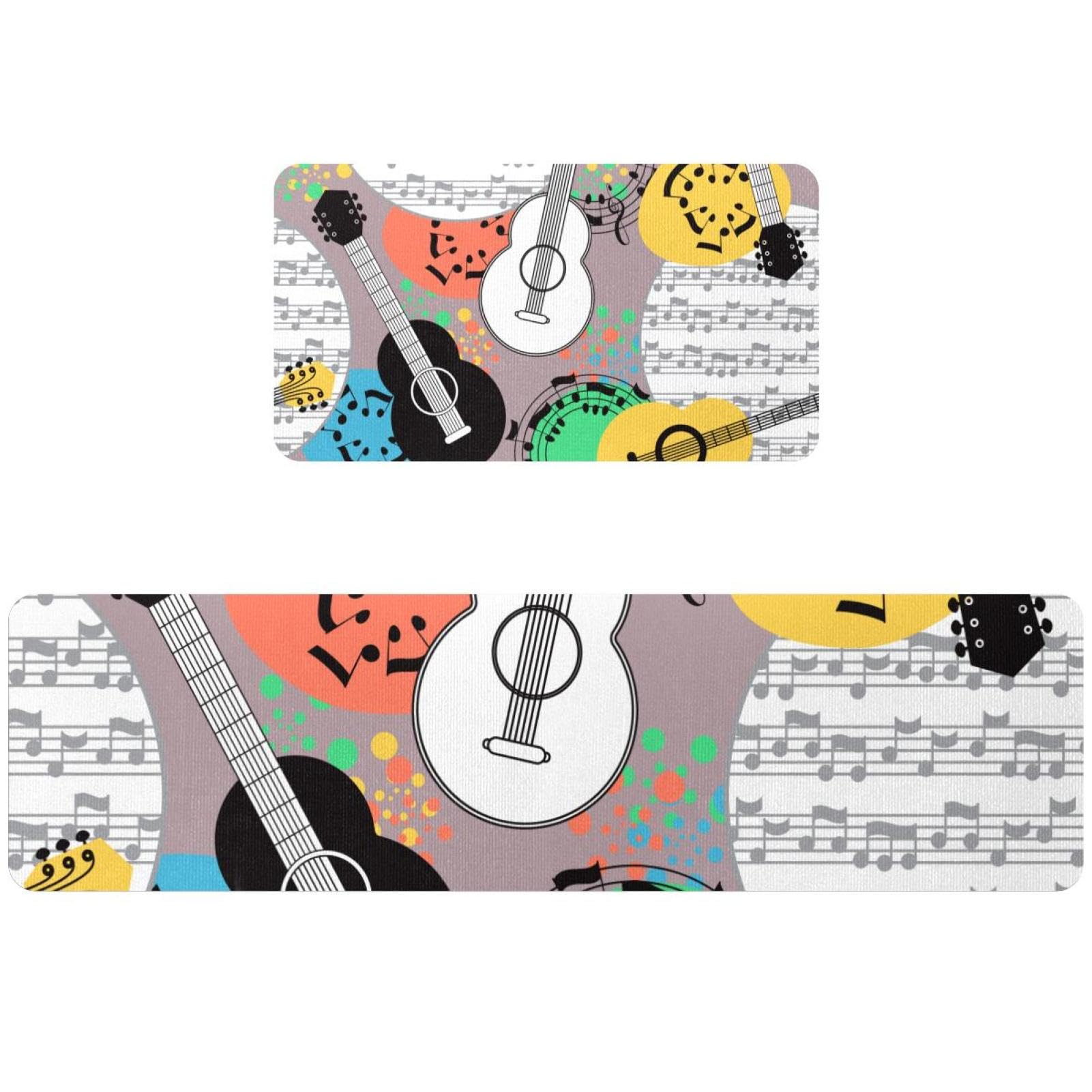 Tapis de cuisine de qualité supérieure lot de 2 antidérapants motif instruments