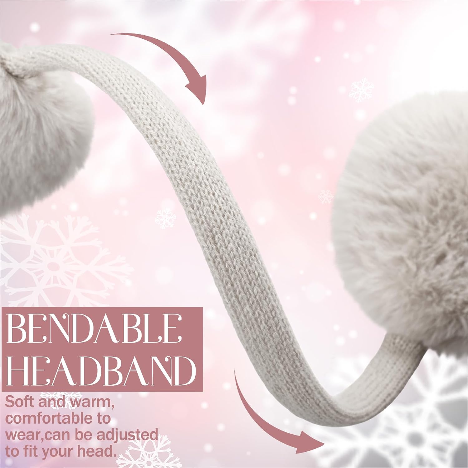 Chicingyou 6 Pcs Winter Earmuffs for Kid Toddler Knitted Ear Covers Bulk Plush Outdoor Children Cold Weather Ear Warmer