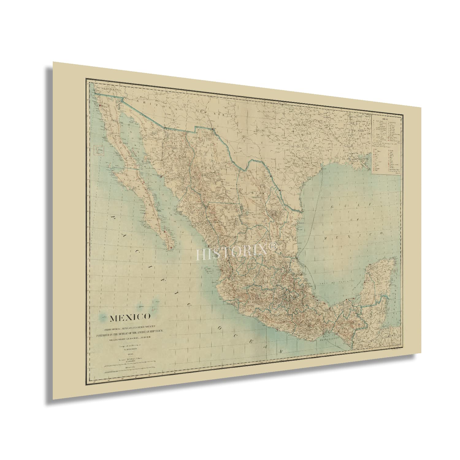 Buy HISTORIX Vintage 1900 Mexico 24x36 Inch Vintage a de Mexico Wall Art History of Mexico