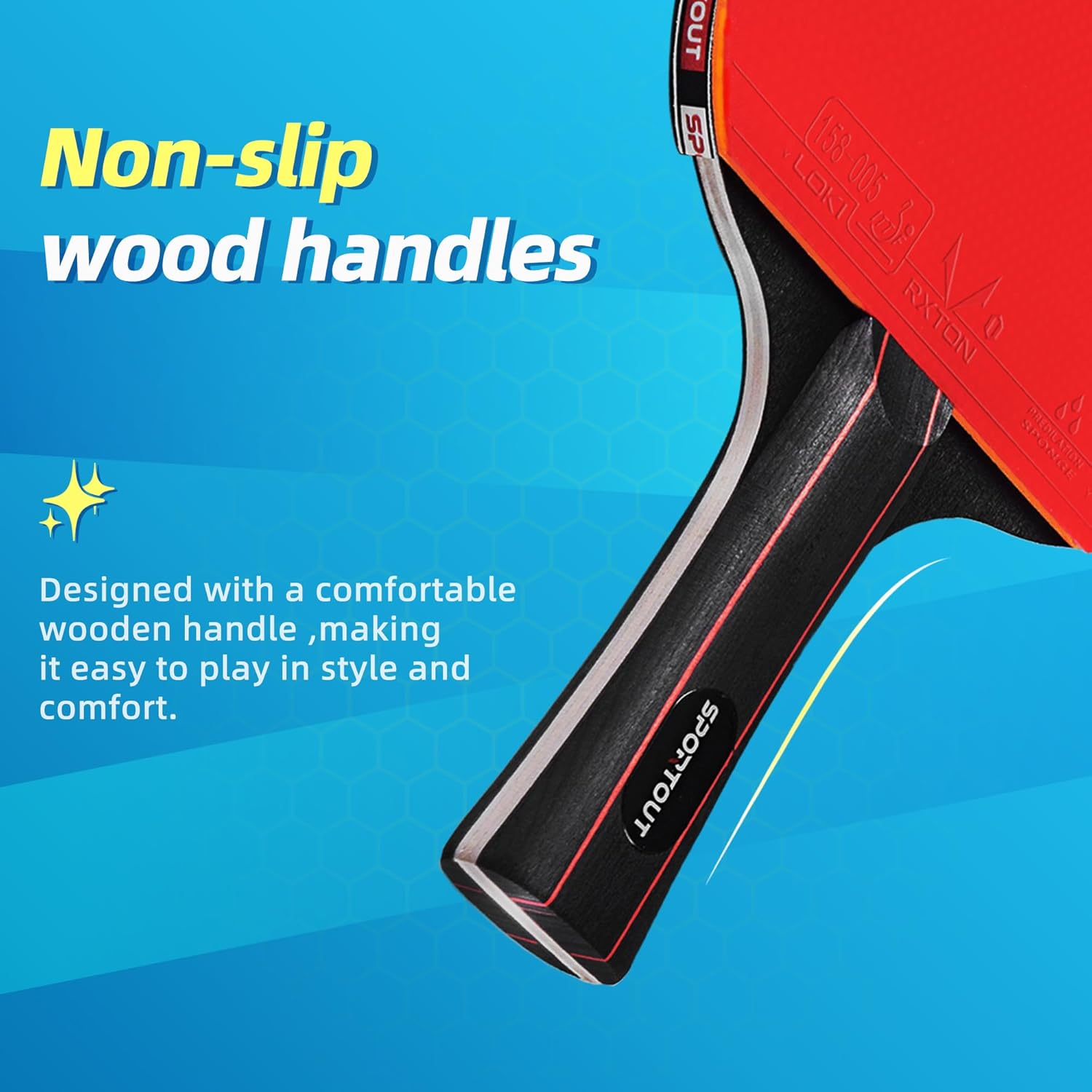 Sportout Ping Pong Paddles Sets-Portable Table Tennis Paddle with Balls, Storage Case Premium Table Tennis Racket for Indoor & Outdoor Games