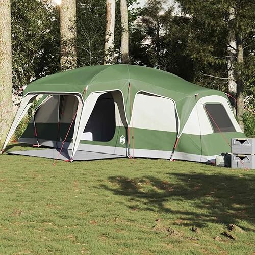 Miniatura 1 de YAFF Tienda familiar con cúpula de porche para 9 personas, verde, impermeable, artículos deportivos, recreación al aire libre, camping y senderismo,
