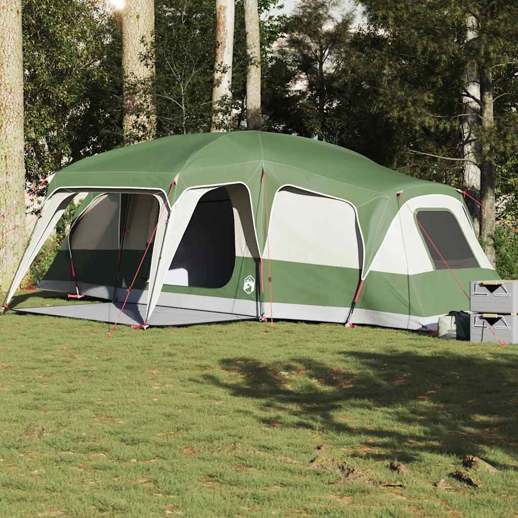 Gecheer Tenda da Campeggio Familiare a Cupola 9 Posti, Impermeabile con Parapioggia Staccabile, E-Port e 3 Camere, Poliestere 185T PU, Tenda da Esterno per Famiglie e Gruppi