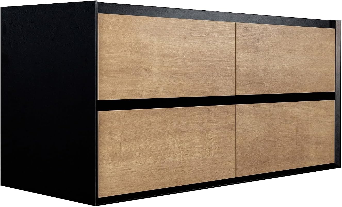 Vente-unique LANNICK 120 cm Wall-Mounted Bathroom Vanity with Integrated MOTIAC Sink