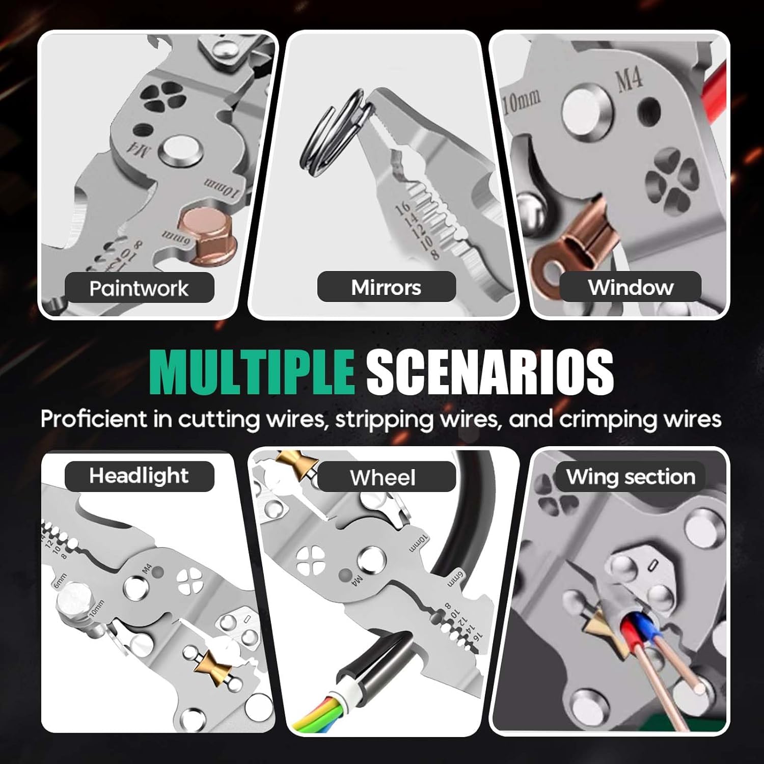 Folding Stylus Screwdriver Wire Stripper Multi Tool, 20-in-1 Foldable Electrical Pliers with Built-in Voltage Tester, Compact Folding Wire Stripper Screwdriver Tool for Cutting & Repair (2-PC)