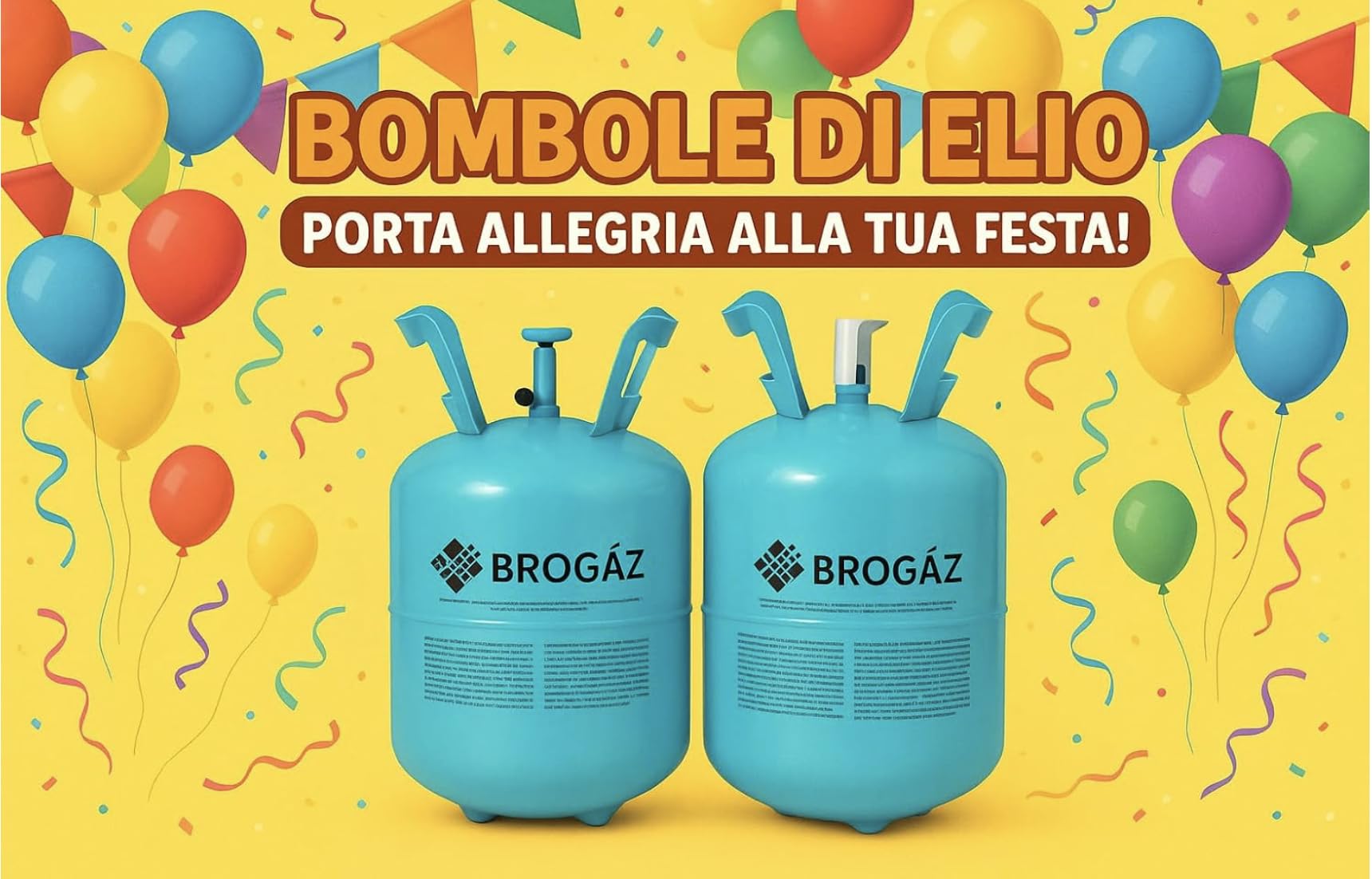 Bombola di Elio per 30 Palloncini - Gas Elio in Ricarica, Facile da Usare, Ideale per Feste e Eventi (Palloncini NON Inclusi)