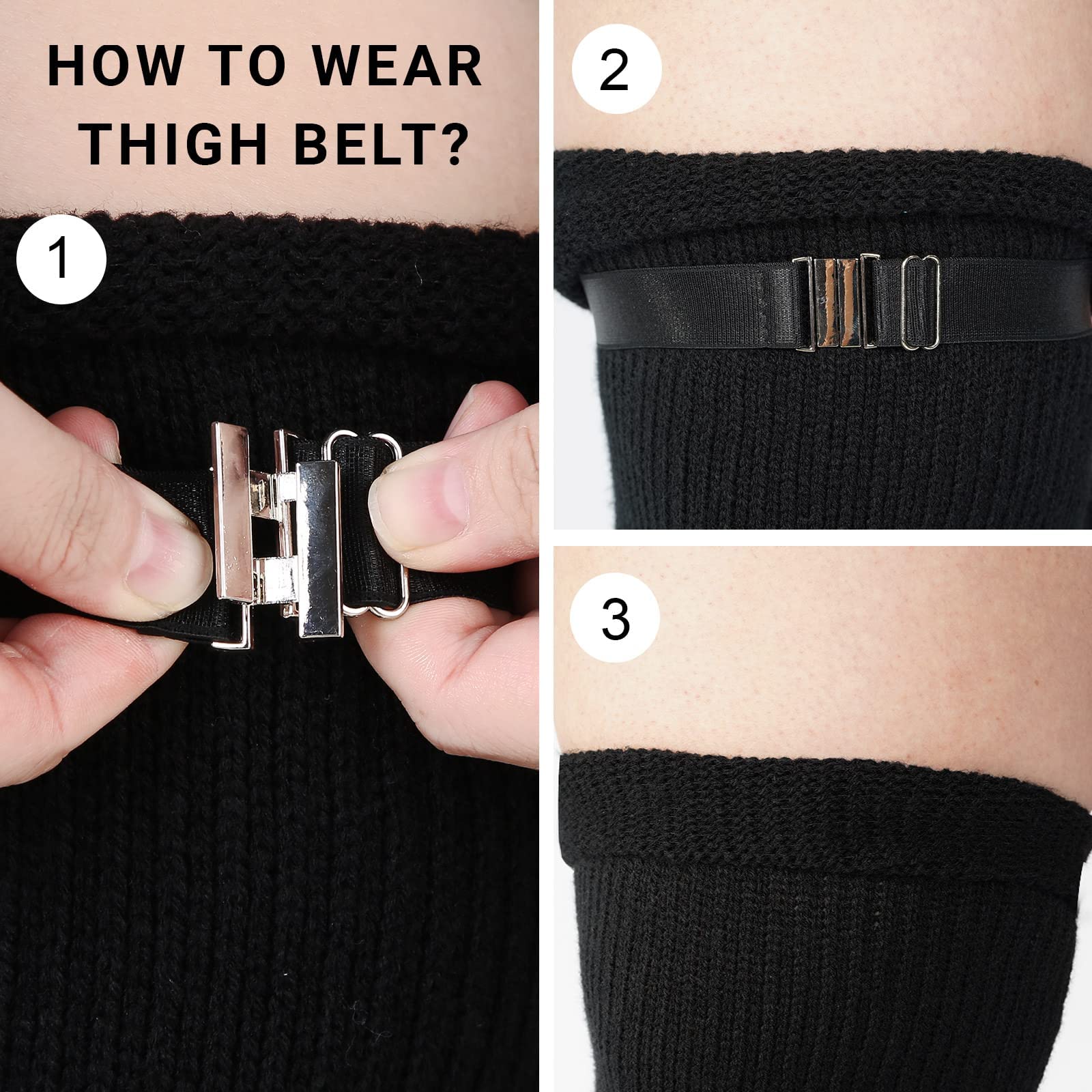 Moon Wood Plus Size Thigh Garter Belt, Adjustable High Elastic Garter Belt