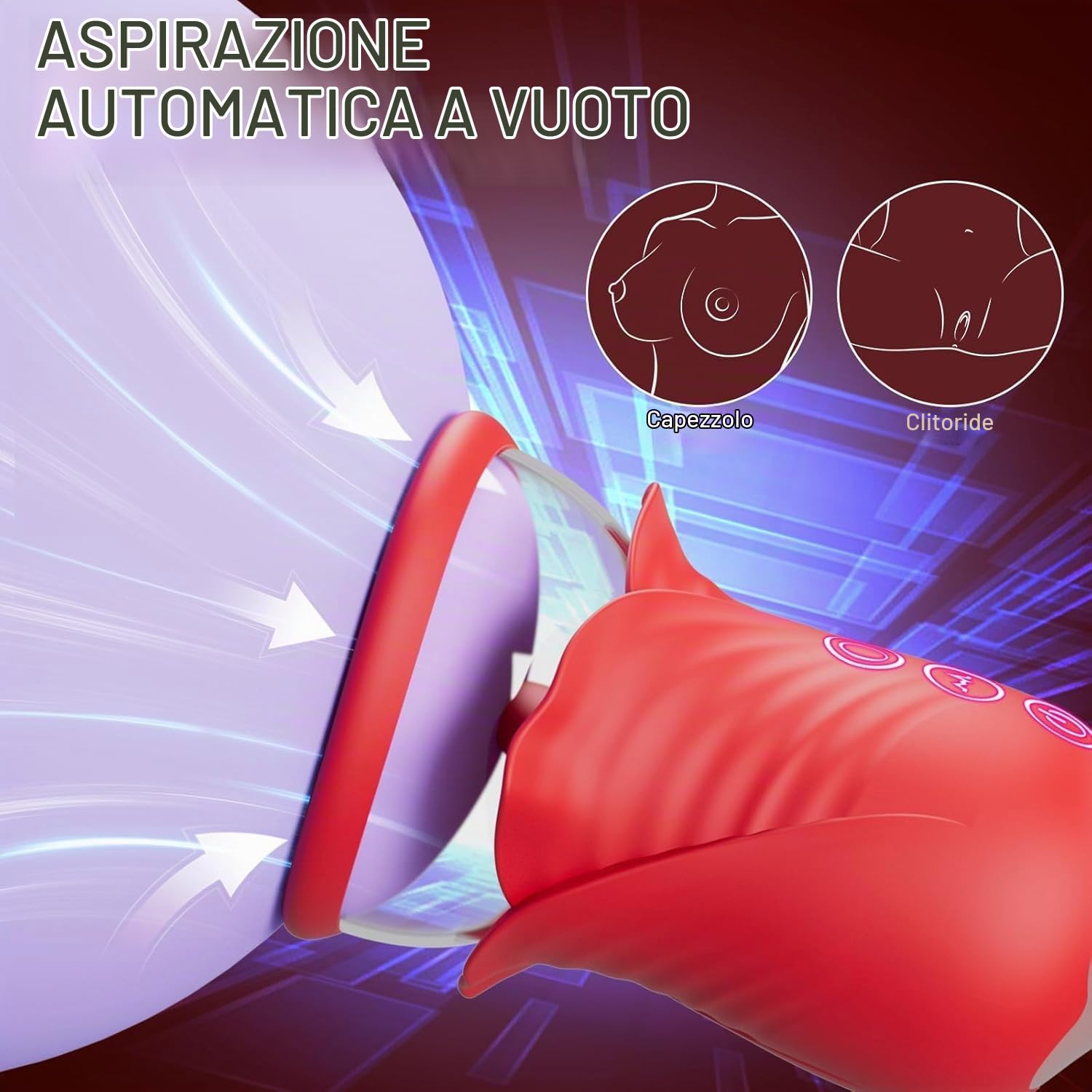 Vibratoreper Donna Dildo Vibratore Sex Toys Ventosa che il Clitoride Sessuale che lecca la Lingua Stimolazione Sessuale del Clitoride con 8 Aspirazioni 5 Modalità di lingua Sex Toy Vibratori Pinze