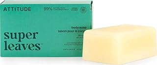 ATTITUDE Soap Bar Natural Origin, Protects and Softens Dry Skin, Coconut and Olive Oils for Men and Women, EWG Verified and Vegan, Sea Salt, 113 g