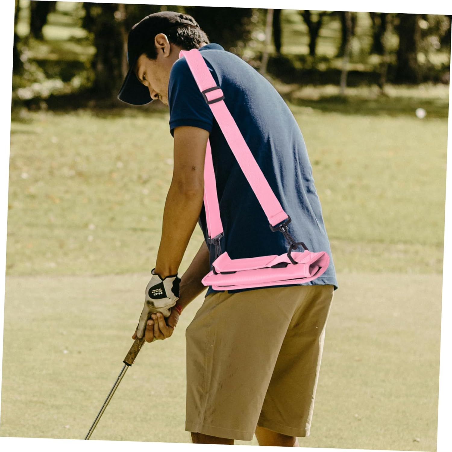 VICASKY Portable Golf Carry Bag Adjustable Strap Lightweight Foldable Travel Case for Golf Clubs Mini Sling Practice Bag for Driving Range