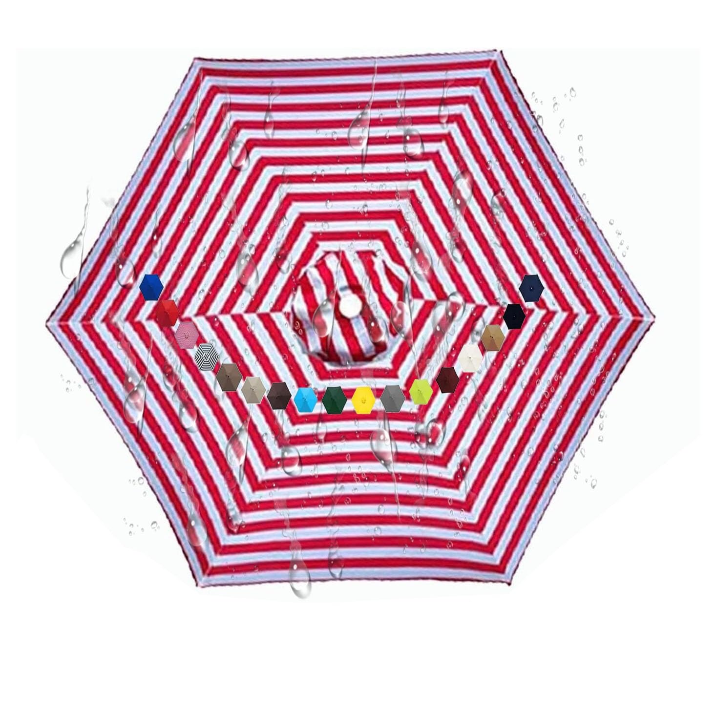 ILiemao 9' 10' 8' Patio Umbrella Replacement Canopy for 6/8 Ribs, Table Market Yard Umbrella Replacement Top Cover (Canopy Only) Replacement Parasol Canopy Cover(#17,8 ribs 2.7m/8.8ft)