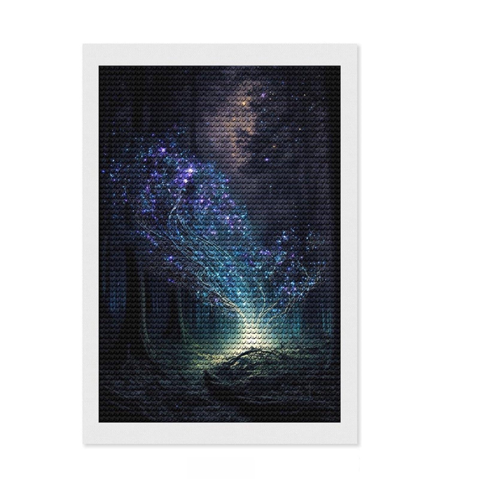 Junmoney Forest Spirit Diamond Painting Set 8"x12", Aesthetic Room Decor, Living Room Decor, Farmhouse Decor, Canvas Picture