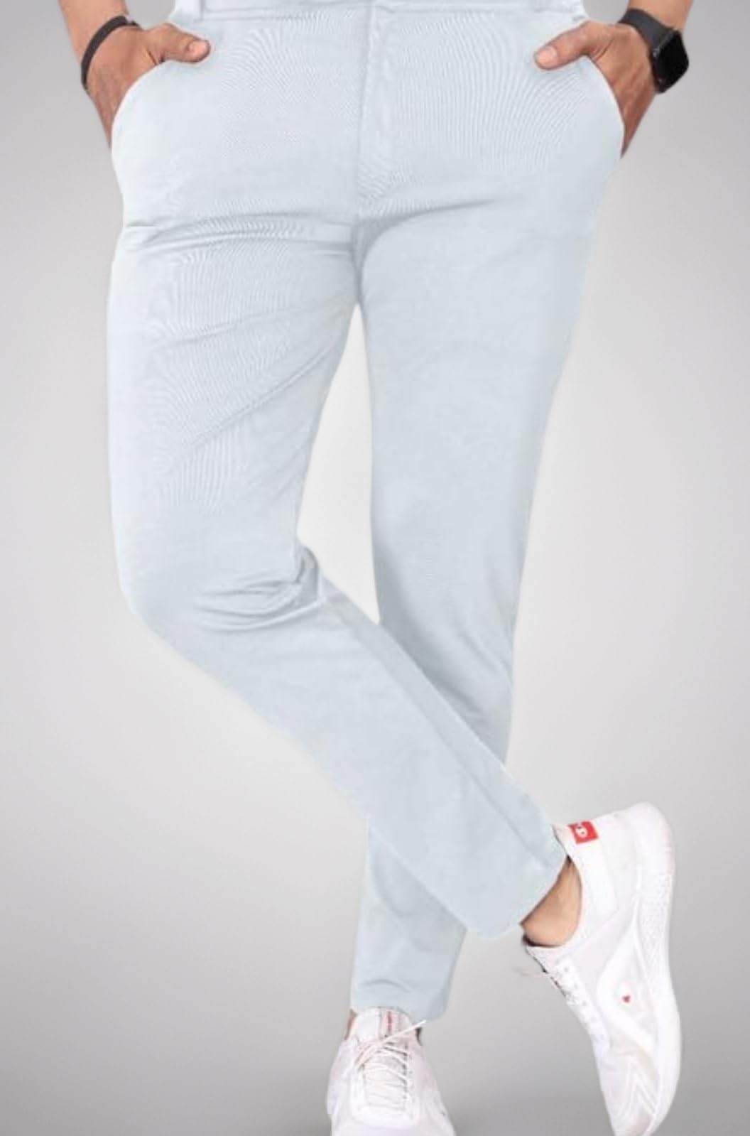 Men's Slim Fit Stretchable Casual Mid Rise Trousers | Stylish Lycra Blend Pants for Office, Party