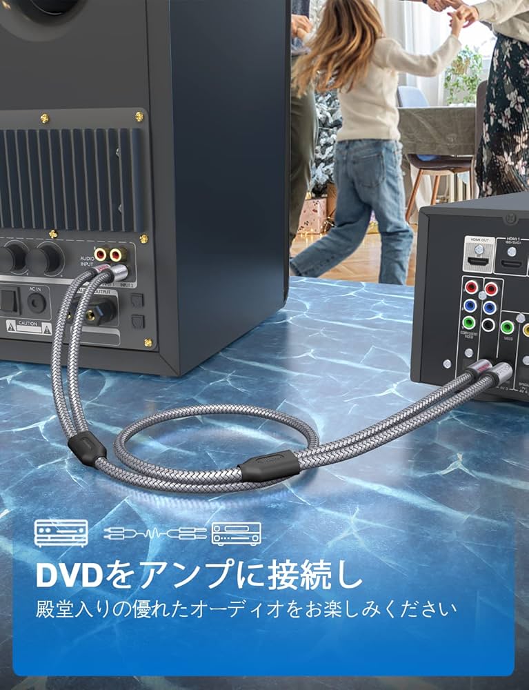 Amazon | SOUNDFAM RCA-1/4ケーブル デュアルRCA-デュアル1/4