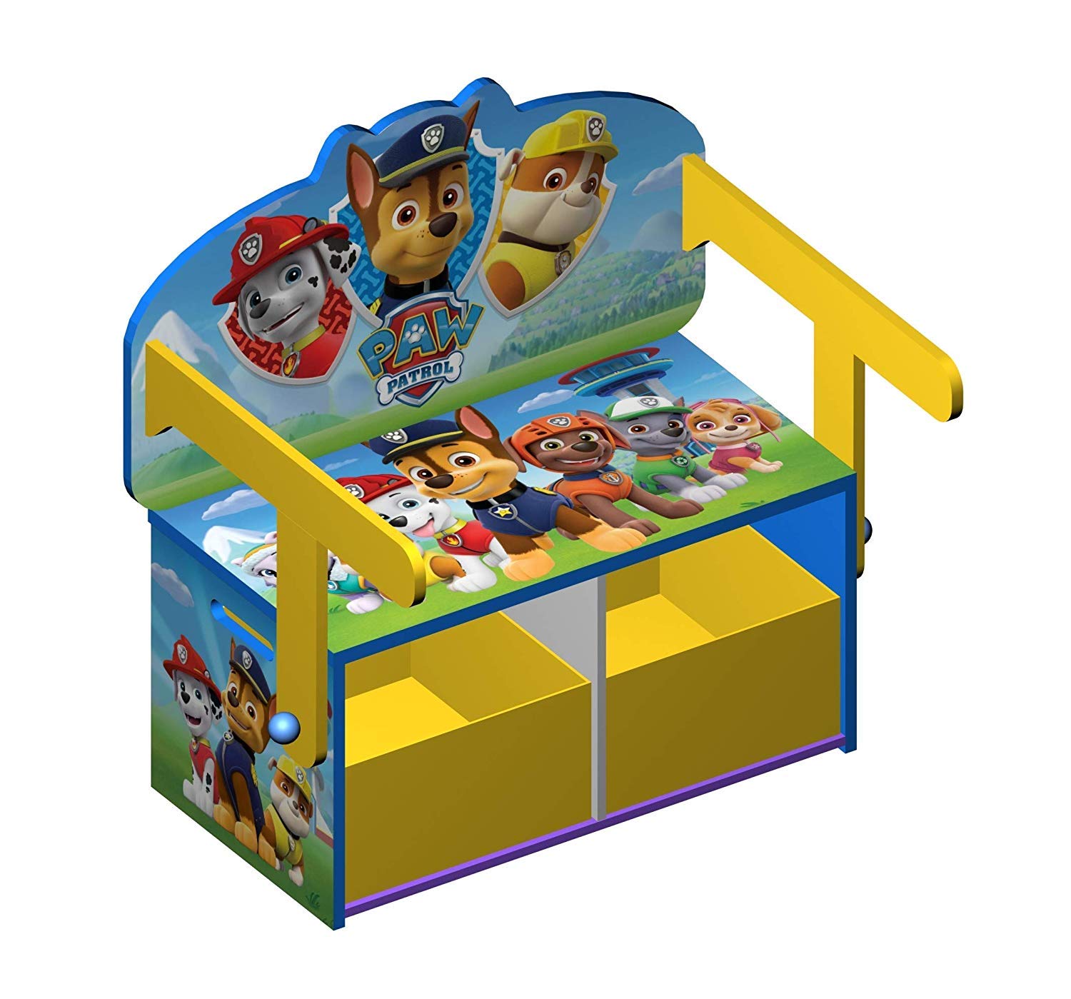 Paw Patrol Paw Patrol Wooden Convertible 3 in 1 Toy Box Storage