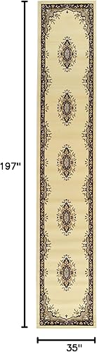 Vista 212 de Unique Loom Reza Collection- Alfombra, Polipropileno, Marrón Marrón/ marfil