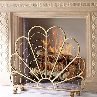 CAZARU Extra Large Fireplace Screen - Single Panel Baby Safety Fireguard Screen, Classic Design, for Open Fire/Wood Burner/Gas Fires