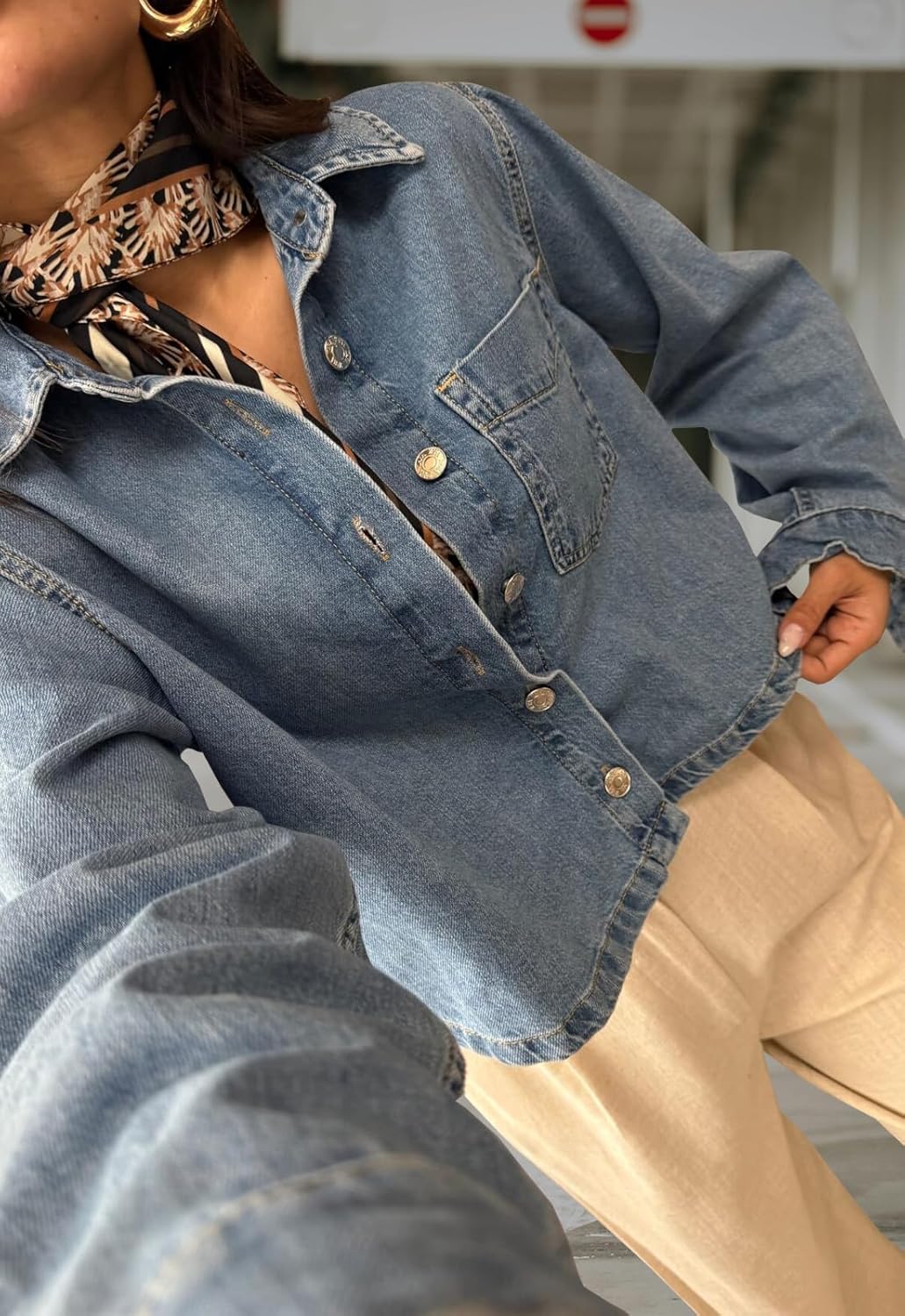 Women's Ripped Short Jean Jacket frayed Casual Denim Jacket Tops