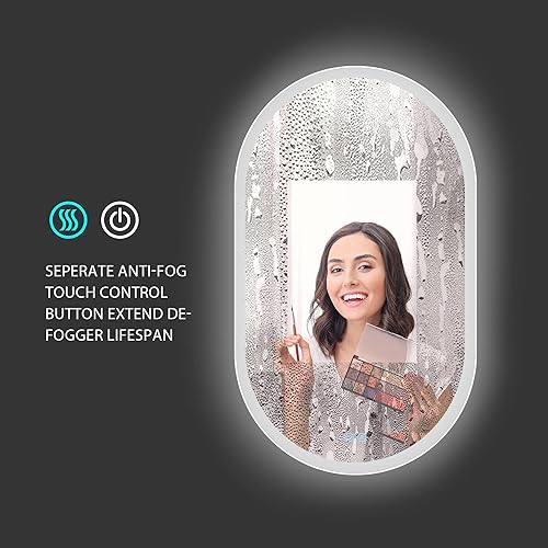 Miniatura 6 de Espejo con luz para maquillaje Espejo de tocador con luces espejo Hollywood ajustable 3 ajustes de luz de color pantalla táctil espejo de baño