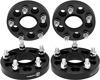 VLAOSCHI Black Forged 5x100 Hubcentric Wheel Spacers 1 Inch with 12x1.5 Studs 54.1mm Hub Bore Compatible with Toyota 5 Lug for 2003-2022 Corolla | 1983-1991 Camry | 2003-2019 Prius - Pack of 4