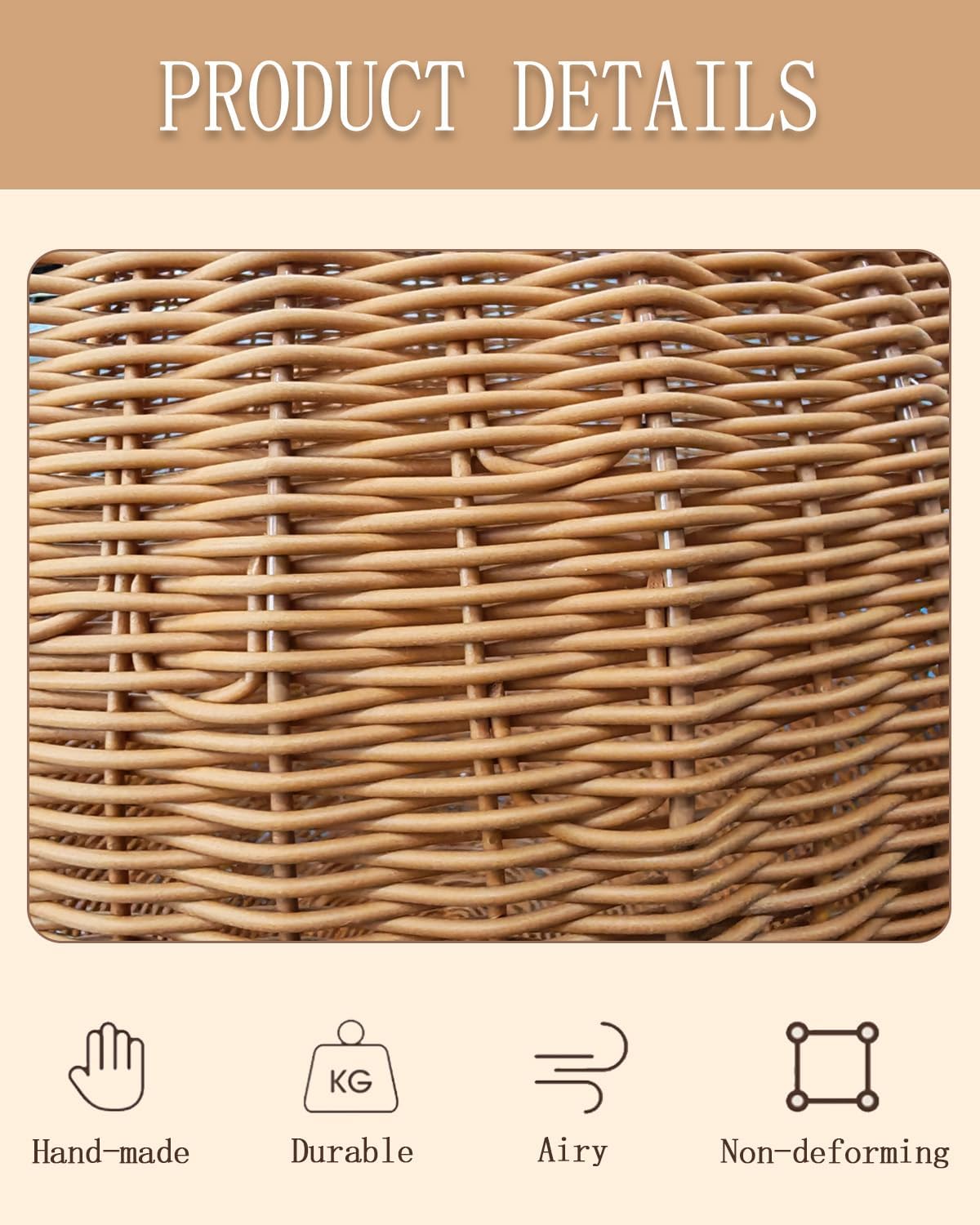 Wicker Cat Bed Indoor & Outdoor, Handwoven PP Rattan Cat Swing Bed with Removable Washable Cushion, Breathable Waterproof Cat House for Cats & Small Dogs (Small–11.4" L × 18.9" H)