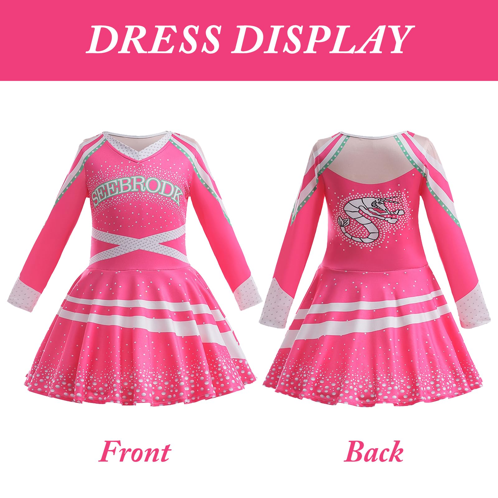 keaiyouhuo Cheerleader Costume for Kids Cheerleading Outfits Girls Movie Halloween Party Fancy Dress Up Uniform Outfit - Image 3