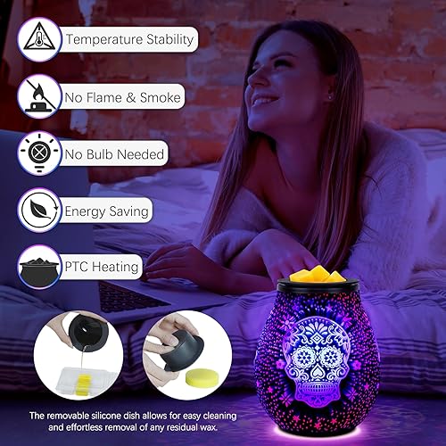 Miniatura 2 de EQUSUPRO Calentador de cera derretida, quemador de cera para cera perfumada, calentador de fragancia eléctrico para cubos de cera y tartas, diseño