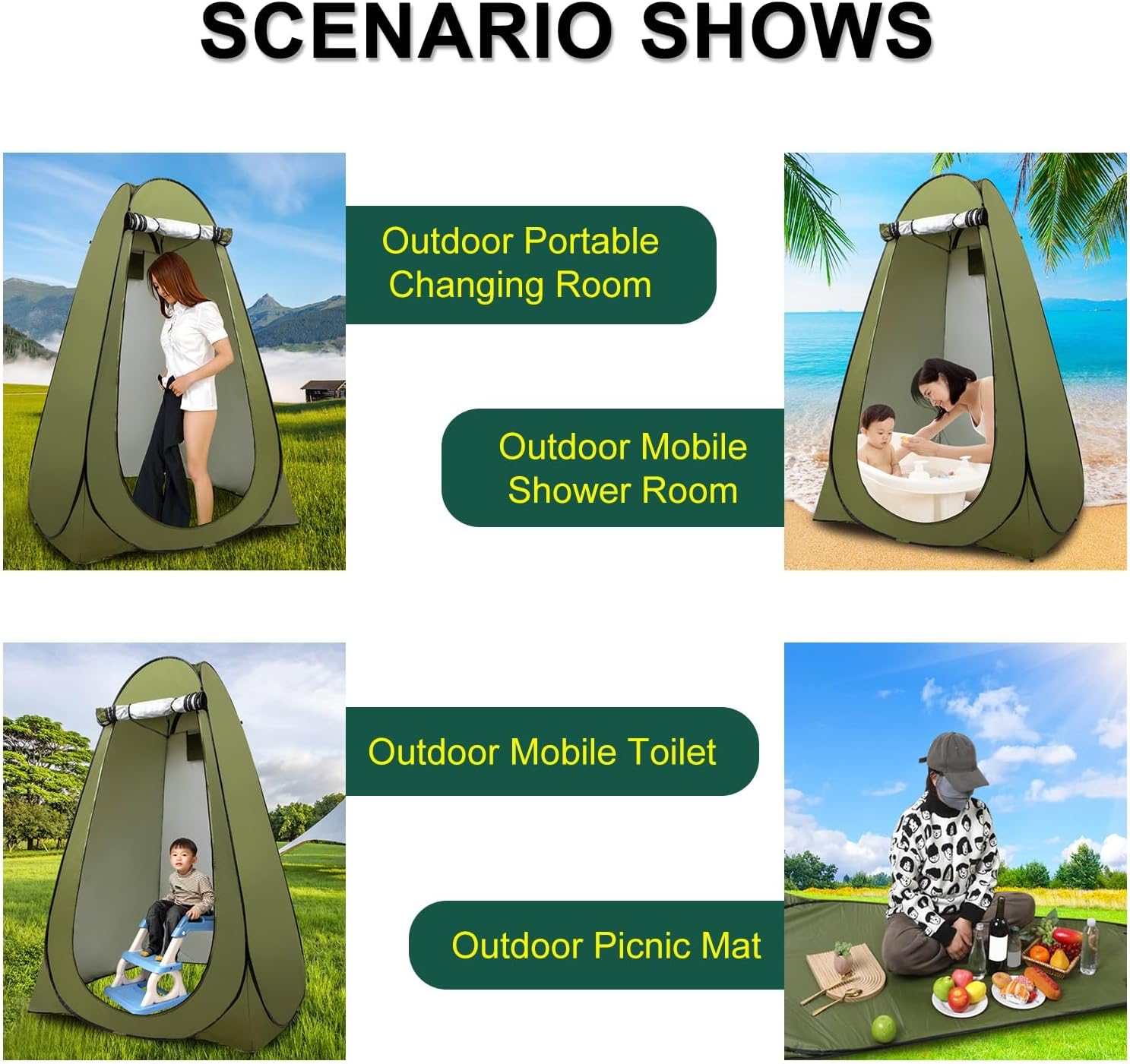 Privacy Tent, Pop Up Changing Tent, Suitable for Outdoor Shower, Dressing Room, Sunshade and Camping Toilet