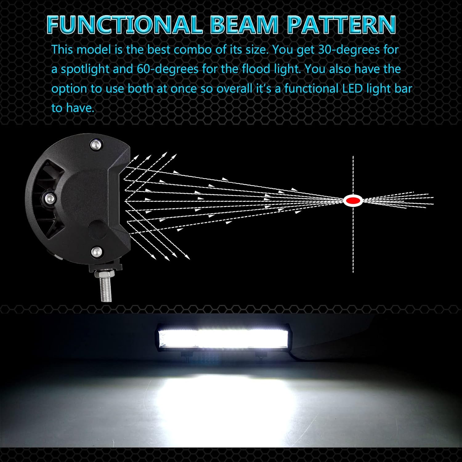 Willpower 15 inch 390W Quad Row LED Light Bar Work Light Spot Flood Beam 12V 24V for Jeep Trucks Tractor 4X4 Boat Off Road Auto Fog Driving Lamp, Waterproof IP67
