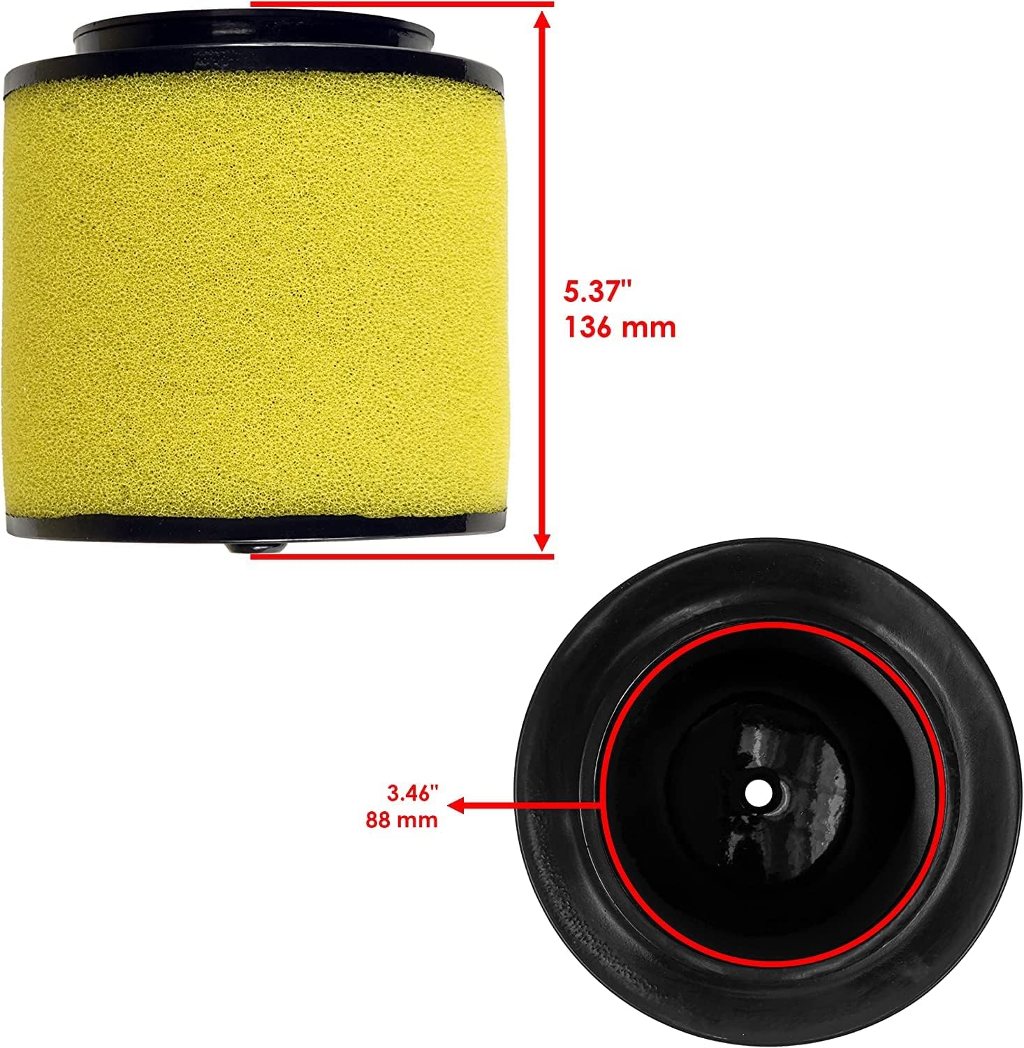 Caltric Air Filter Cleaner Compatible with Honda Big Red 700 MUV 2009 2010 2011 2012 2013 2QTY